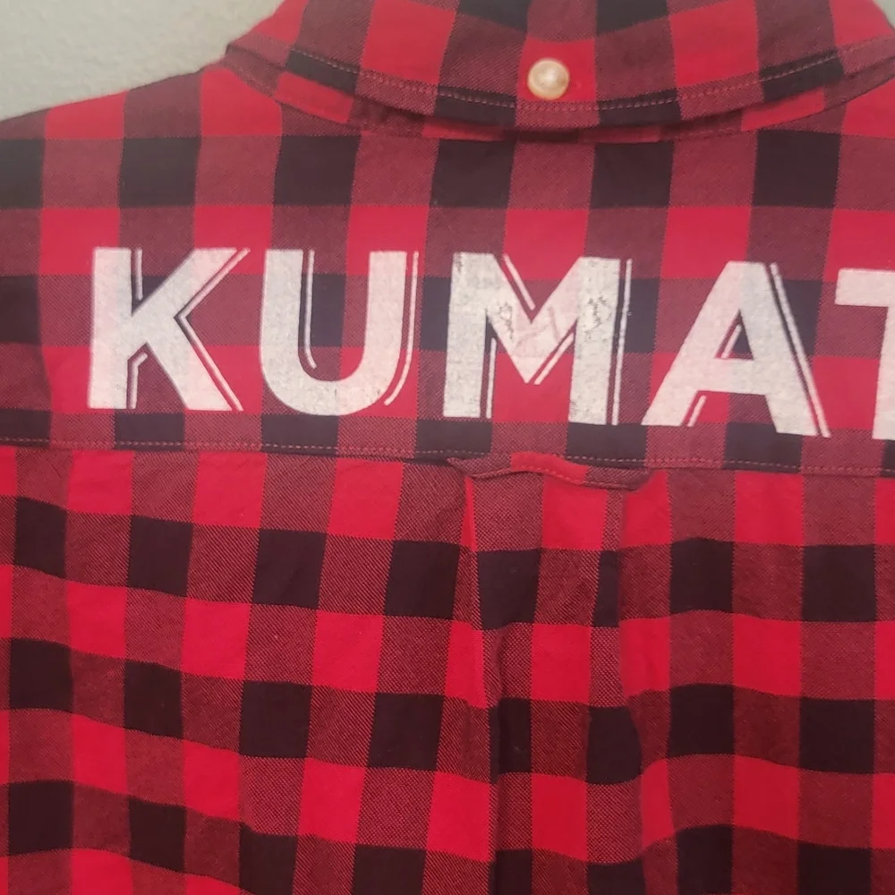 J.Crew Oxford Kumato Sunset Patch Flannel Graphic Shirt Mens‎ Size Large Slim